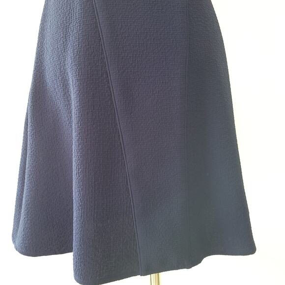 The Kooples Lace Sleeve Cocktail Dress Blue Fit Flare Crepe Medium - Picture 10 of 14